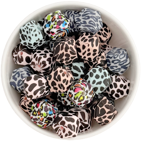 Printed 17mm Hex Silicone Bead *DISCONTINUED*
