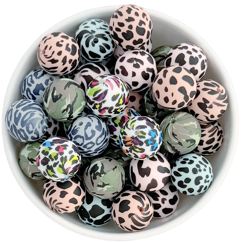 Printed 19mm Round Silicone Bead *DISCONTINUED*