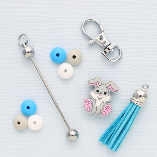 Keyring Kit - Blue Easter Bunny