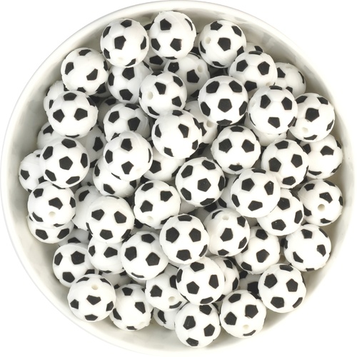 Soccer Ball Silicone Bead